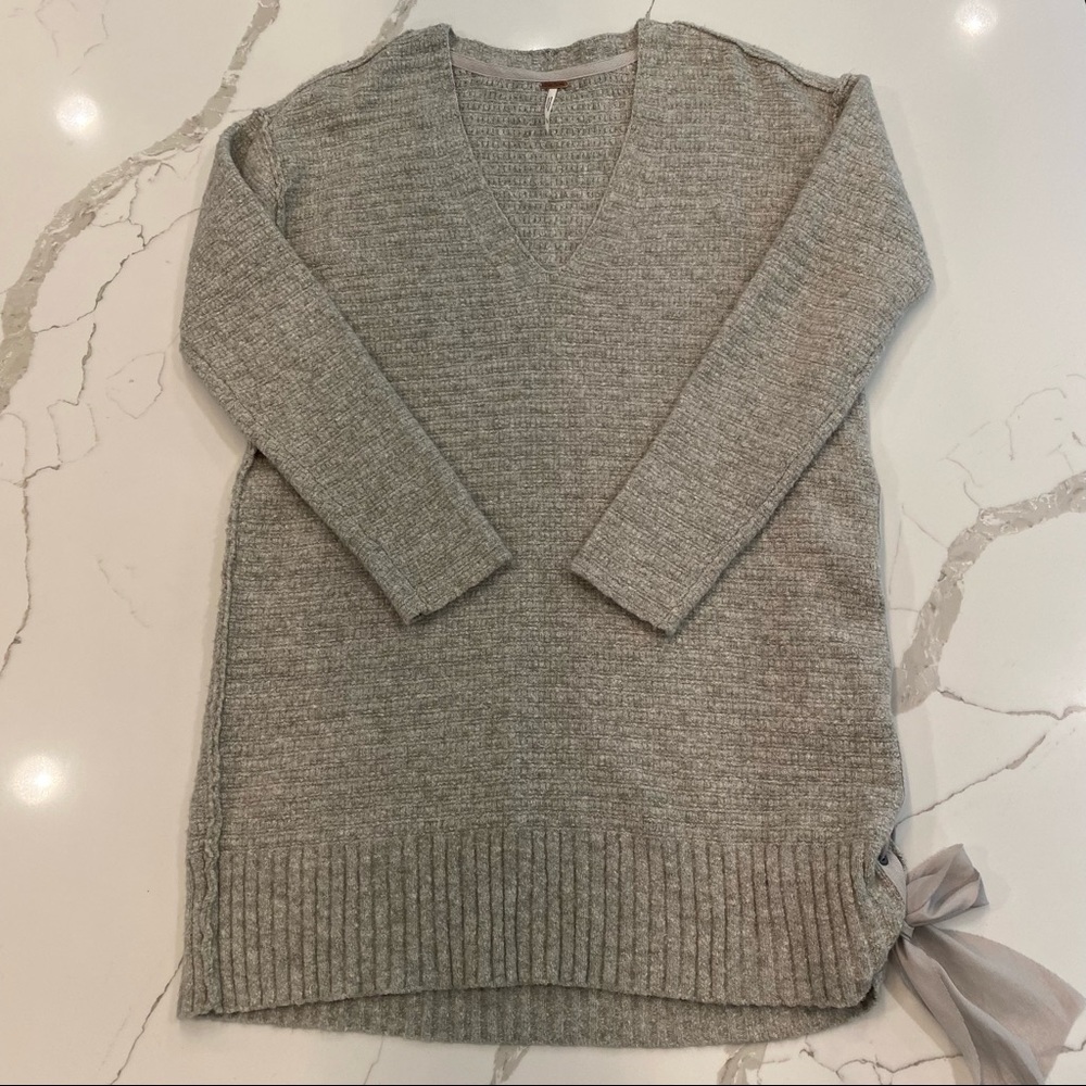 Free People Gray Oversized Sweater, Size XS